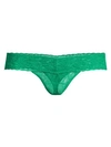 Hanky Panky Low-rise Lace Thong In Malachite