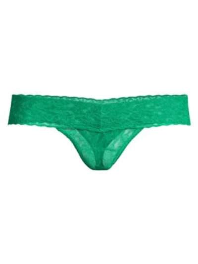 Hanky Panky Low-rise Lace Thong In Malachite