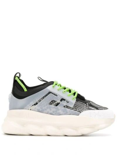 Versace Chain Reaction Sneakers In Grey