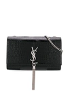 Saint Laurent Logo Cross Body Bag In Black