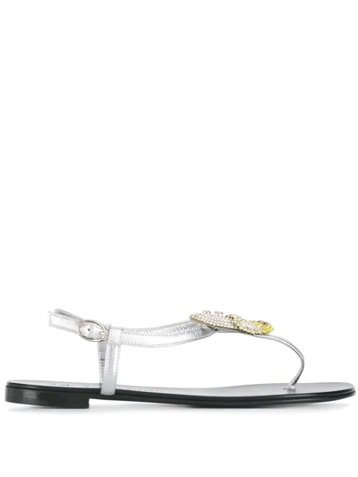 Giuseppe Zanotti Hali Tropical Crystal-embellished Sandals In Silver