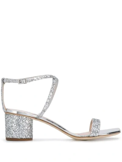 Giuseppe Zanotti Tara Glitter Sandals In Silver