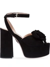 Miu Miu Rose Embellished Sandals In Black