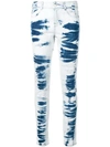 Stella Mccartney Skinny-jeans In Batikoptik In Light Blue