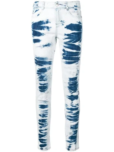 Stella Mccartney Skinny-jeans In Batikoptik In Light Blue