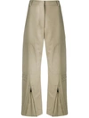 Stella Mccartney Front Zip Cropped Trousers In Brown