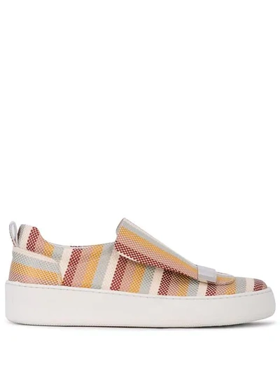 Sergio Rossi Striped Sneakers In Multicolour