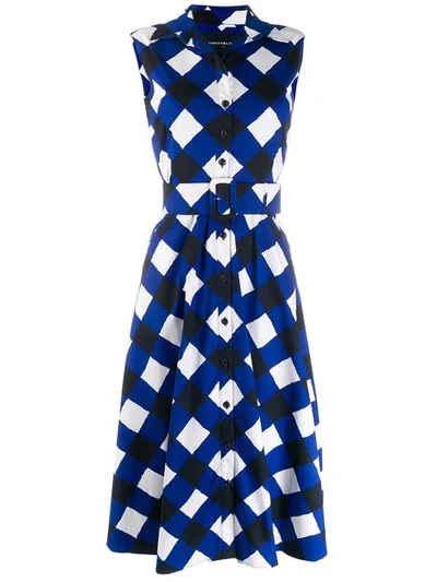 Samantha Sung Geometric Print Shirt Dress - Blue