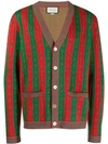 Gucci Horsebit Chain Knit Cardigan In Red