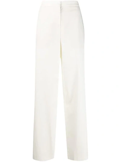 Theory Wide Leg Trousers In White