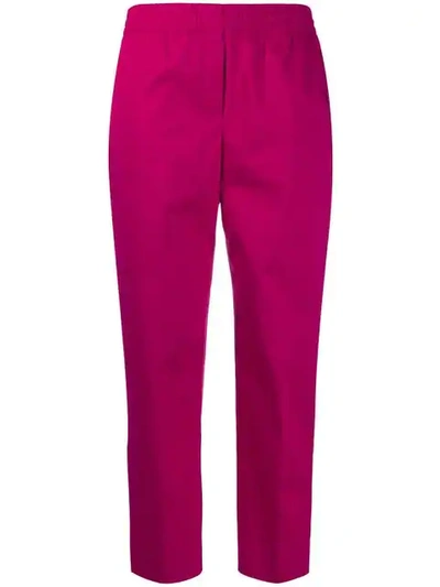 Theory Slim Cropped Trousers In Pink