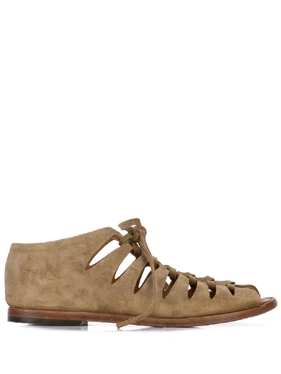 Alberto Fasciani Peep Toe Sandals - 棕色 In Brown
