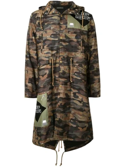 Undercover 'bloody Geekers' Camouflage Raincoat In Multicolour