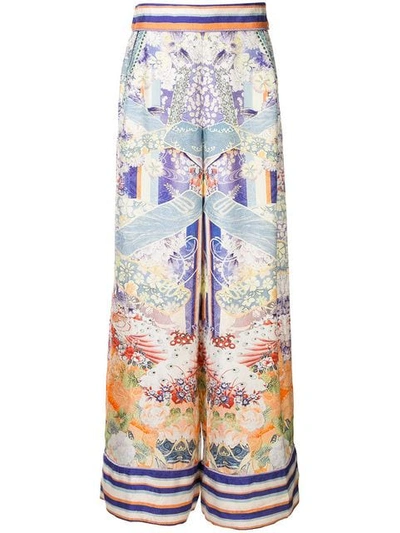 Camilla Wide-leg Trousers In Green