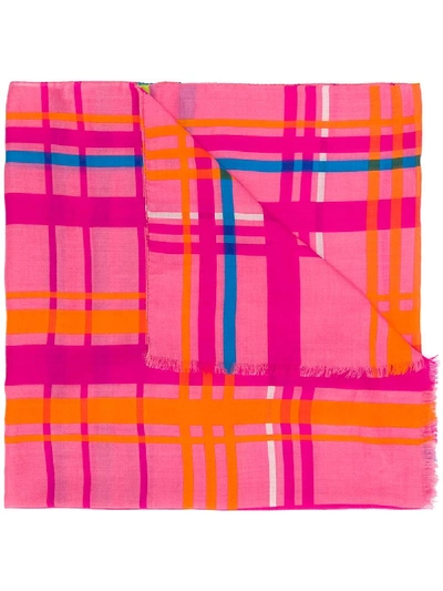 Etro Checked Print Scarf - Pink