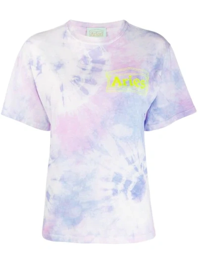 Aries Tie-dye Print T-shirt In Purple