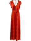 Ailanto Ruffle Sleeve Dress - Orange