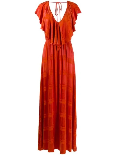 Ailanto Ruffle Sleeve Dress - Orange