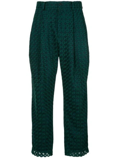 Facetasm Lace Patterned Trousers - Green