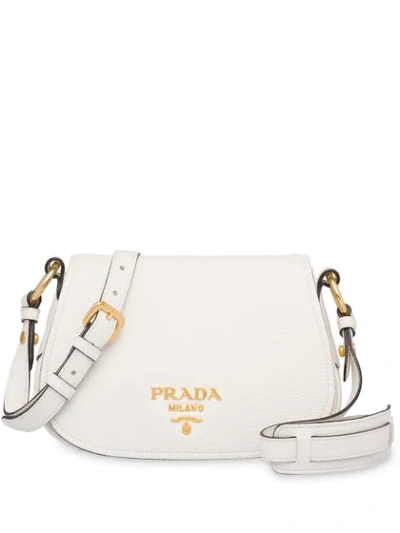 Prada Logo Shoulder Bag In White