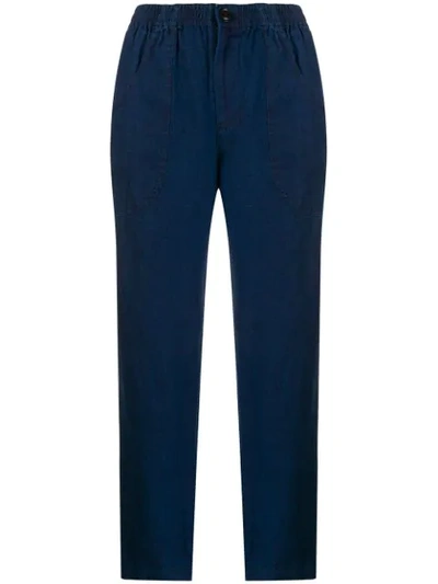 Blue Blue Japan Cropped Straight-leg Trousers In Blue