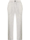 Blue Blue Japan Cropped Slim-fit Trousers In Neutrals