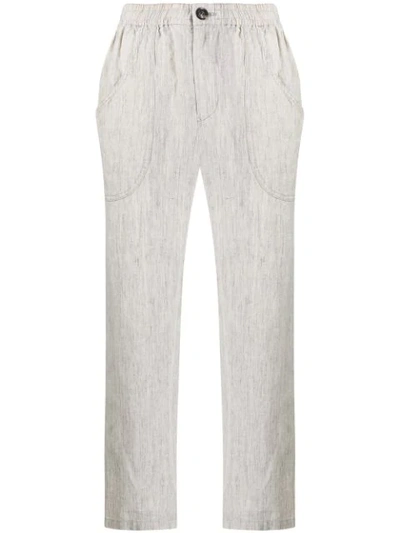 Blue Blue Japan Cropped Slim-fit Trousers In Neutrals