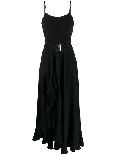Blanca Flamenco Hem Maxi Dress - Black