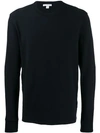 James Perse Long-sleeve Fitted Sweater In Blue