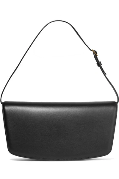 The Row Julien Baguette Leather Shoulder Bag In Black ModeSens