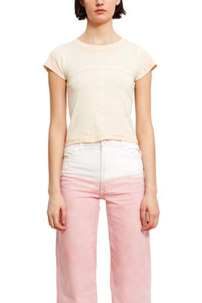 Eckhaus Latta Opening Ceremony Lapped Baby Tee In Pink Cream Tip