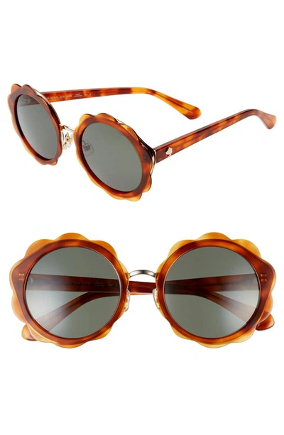 Kate Spade Karries 52mm Round Sunglasses - Brown In Honey Havana