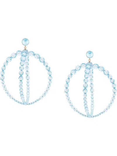 Jacquemus Les Boucles Cristalli Swarovski Crystal Earrings In Blue