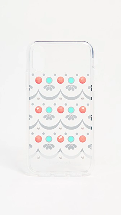 Kate Spade Embellished Clear Iphone X / Xs Case In Clear Multi