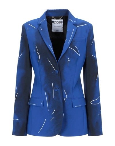 Moschino Suit Jackets In Bright Blue