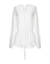 Sandro Solid Color Shirts & Blouses In White