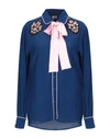 Pinko Solid Color Shirts & Blouses In Blue