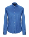 Barba Napoli Solid Color Shirt In Blue