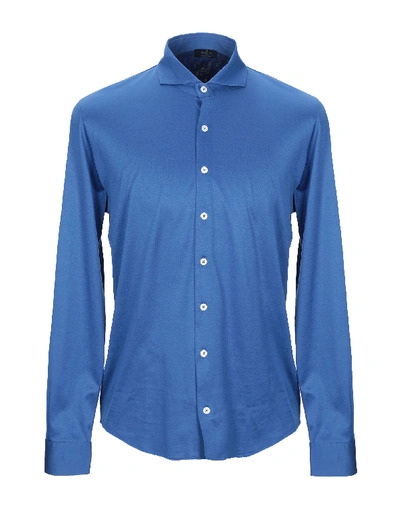 Barba Napoli Solid Color Shirt In Blue