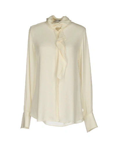 Valentino Woman Shirt Ivory Size 2 Silk In White