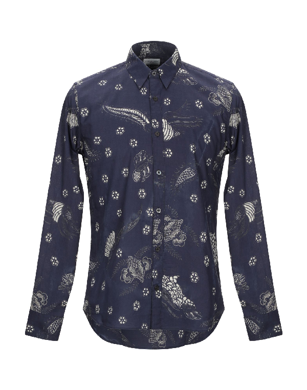 Dries Van Noten Patterned Shirt In Dark Blue | ModeSens