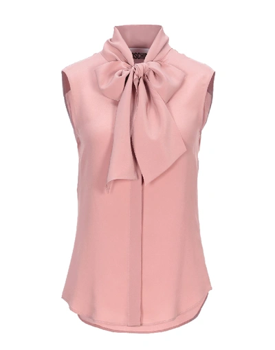 Moschino Silk Shirts & Blouses In Pastel Pink