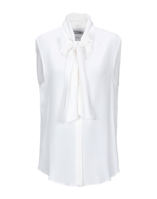 Moschino Silk Shirts & Blouses In White | ModeSens