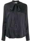 Balossa Solid Color Shirts & Blouses In Black
