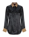 The Gigi Solid Color Shirts & Blouses In Black