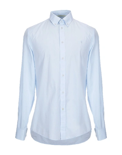 Trussardi Jeans Solid Color Shirt In Sky Blue