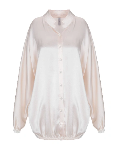 High Lace Shirts & Blouses In Beige