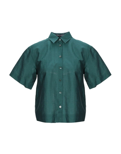 Dolce & Gabbana Linen Shirt In Green