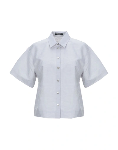 Dolce & Gabbana Linen Shirt In Light Grey