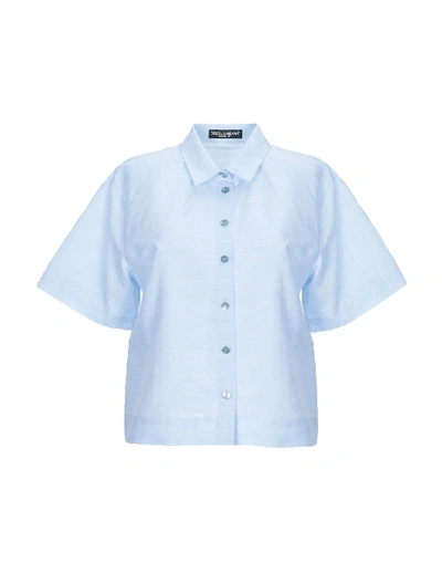 Dolce & Gabbana Linen Shirt In Sky Blue